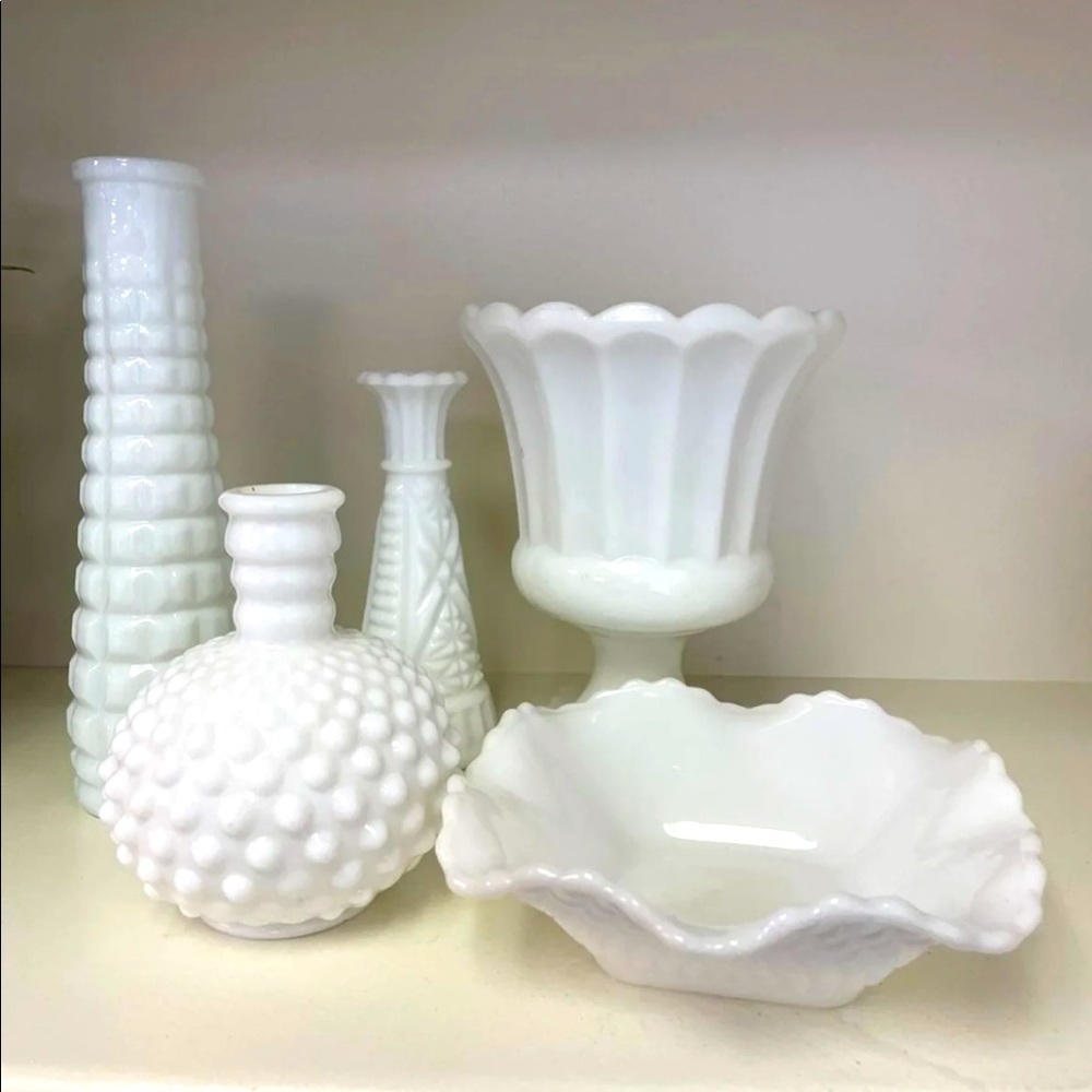 Milk Glass Lot of 5